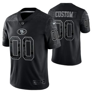 Men's San Francisco 49ers ACTIVE PLAYER Custom Black Reflective Limited Stitched Football Jersey - Custom Name