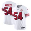 Men's San Francisco 49ers Active Player Custom 2021 White 2nd 75th Anniversary 2nd Alternate Vapor Untouchable Limited Stitched Football Jersey - Custom Name