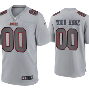 Men's San Francisco 49ers Active Player Custom Grey Atmosphere Fashion Stitched Game Jersey - Custom Name