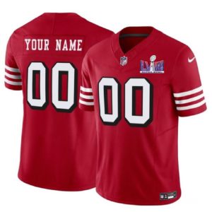Men's San Francisco 49ers Active Player Custom New Red F.U.S.E. Super Bowl LVIII Patch Vapor Untouchable Limited Stitched Football Jersey - Custom Name