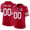 Men's San Francisco 49ers Active Player Custom Red F.U.S.E. Super Bowl LVIII Patch Vapor Untouchable Limited Stitched Football Jersey - Custom Name
