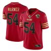 Men's San Francisco 49ers Active Player Custom Red Gold With 75th Anniversary Patch Stitched Football Jersey - Custom Name