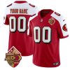 Men's San Francisco 49ers Active Player Custom Red-White 2023 F.U.S.E. 50th Patch Throwback Stitched Football Jersey - Custom Name