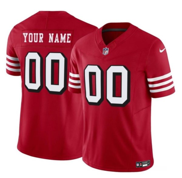 Men's San Francisco 49ers Active Player Custom Scarlet 2023 F.U.S.E. Vapor Untouchable Alternate Limited Stitched Football Jersey - Custom Name