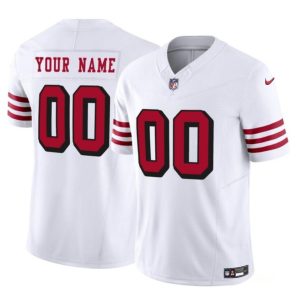Men's San Francisco 49ers Active Player Custom White 2023 F.U.S.E. Vapor Untouchable Alternate Limited Stitched Football Jersey - Custom Name