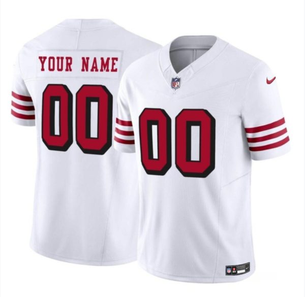 Men's San Francisco 49ers Active Player Custom White 2023 F.U.S.E. Vapor Untouchable Alternate Limited Stitched Football Jersey - Custom Name