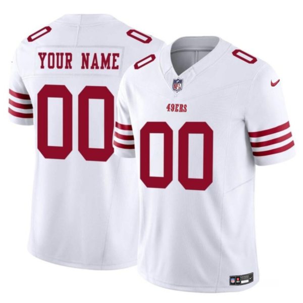 Men's San Francisco 49ers Active Player Custom White 2023 F.U.S.E. Vapor Untouchable Limited Stitched Football Jersey - Custom Name