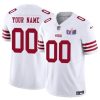Men's San Francisco 49ers Active Player Custom White F.U.S.E. Super Bowl LVIII Patch Vapor Untouchable Limited Stitched Football Jersey - Custom Name