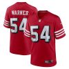 Men's San Francisco 49ers Fred Warner Scarlet New Vapor Untouchable Limited Stitched Football Jersey - Custom Name