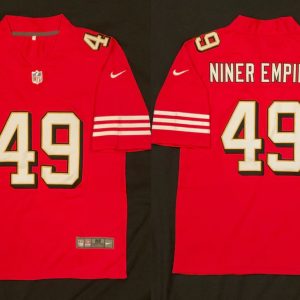 Men's San Francisco 49ers NINER EMPIRE Throwback Stitched Jersey - Custom Name
