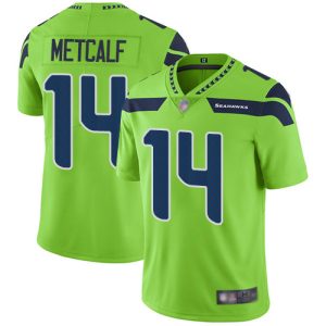 Men's Seahawks #14 D.K. Metcalf Green Vapor Untouchable Limited Stitched NFL Jersey - Custom Name