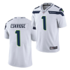 Men's Seattle Seahawks #1 D'Wayne Eskridge White NFL Vapor Untouchable Limited Stitched Jersey - Custom Name