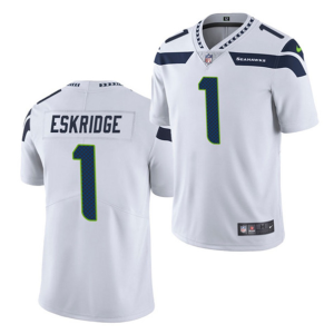 Men's Seattle Seahawks #1 D'Wayne Eskridge White NFL Vapor Untouchable Limited Stitched Jersey - Custom Name