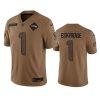 Men's Seattle Seahawks #1 Dee Eskridge 2023 Brown Salute To Service Limited Stitched Football Jersey - Custom Name