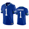Men's Seattle Seahawks #1 Dee Eskridge Royal 2023 F.U.S.E. Vapor Limited Throwback Stitched Jersey - Custom Name