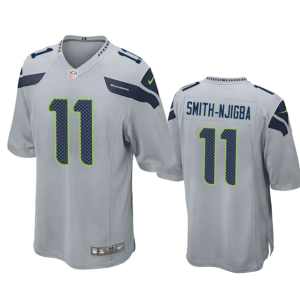 Men's Seattle Seahawks #11 Jaxon Smith-Njigba Grey Stitched Game Jersey - Custom Name