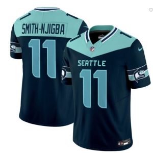 Men's Seattle Seahawks #11 Jaxon Smith-Njigba Navy Blue F.U.S.E. 'Seattle City' Vapor Limited Stitched Football Jersey - Custom Name