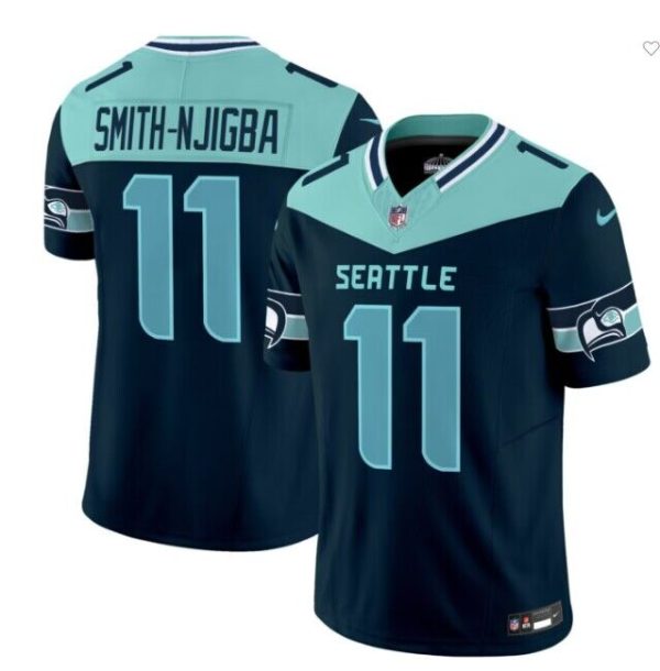 Men's Seattle Seahawks #11 Jaxon Smith-Njigba Navy Blue F.U.S.E. 'Seattle City' Vapor Limited Stitched Football Jersey - Custom Name