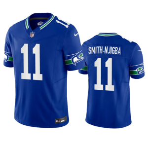 Men's Seattle Seahawks #11 Jaxon Smith-Njigba Royal 2023 F.U.S.E. Vapor Limited Throwback Stitched Jersey - Custom Name