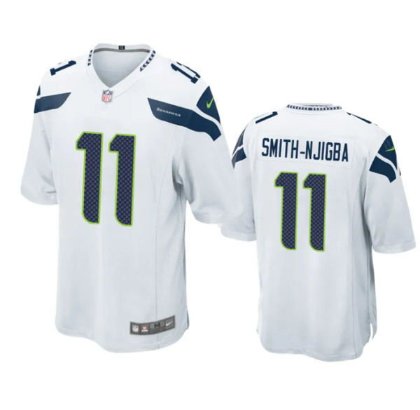 Men's Seattle Seahawks #11 Jaxon Smith-Njigba White Stitched Game Jersey - Custom Name