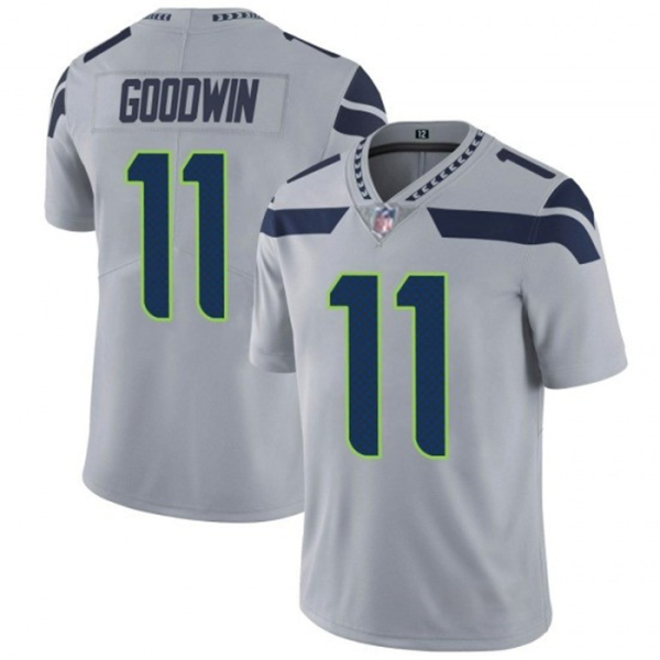 Men's Seattle Seahawks #11 Marquise Goodwin Grey Vapor Untouchable Limited Stitched Jersey - Custom Name