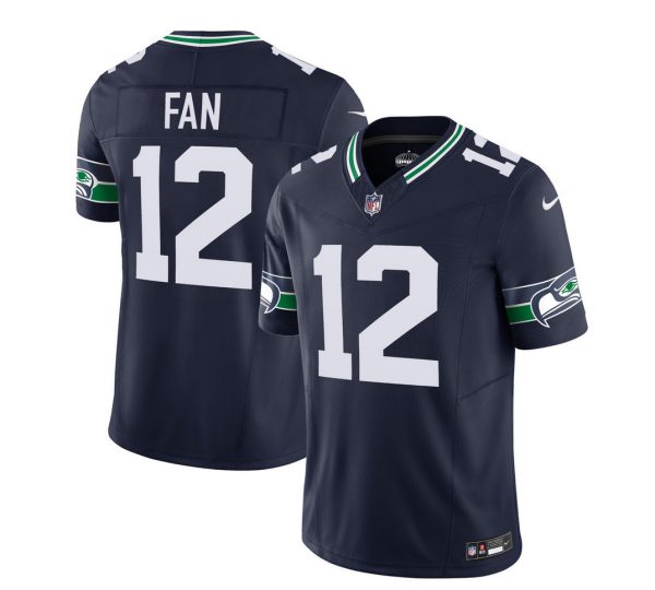 Men's Seattle Seahawks #12 Fan 2023 F.U.S.E. Navy Limited Stitched Football Jersey - Custom Name