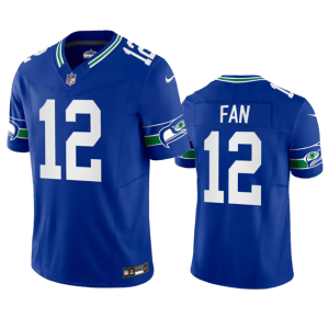 Men's Seattle Seahawks 12th Fan Royal 2023 F.U.S.E. Vapor Limited Throwback Stitched Jersey - Custom Name
