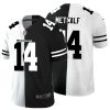 Men's Seattle Seahawks #14 D.K. Metcalf Black & White NFL Split Limited Stitched Jersey - Custom Name