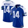 Men's Seattle Seahawks #14 D.K. Metcalf Royal Throwback Vapor Limited Stitched Football Jersey - Custom Name