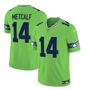 Men's Seattle Seahawks #14 DK Metcalf 2023 F.U.S.E. Green Limited Stitched Football Jersey - Custom Name