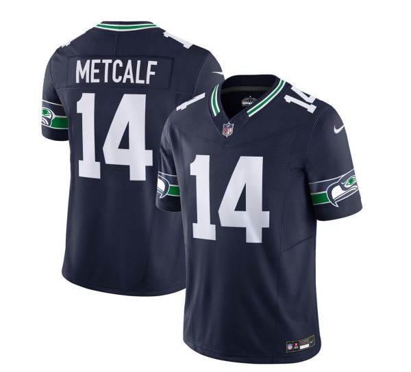 Men's Seattle Seahawks #14 DK Metcalf 2023 F.U.S.E. Navy Limited Stitched Football Jersey - Custom Name