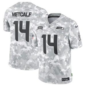 Men's Seattle Seahawks #14 DK Metcalf 2024 F.U.S.E Arctic Camo Salute to Service Limited Stitched Football Jersey - Custom Name