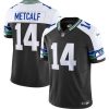 Men's Seattle Seahawks #14 DK Metcalf Black 2023 F.U.S.E. Vapor Throwback Limited Stitched Football Jersey - Custom Name
