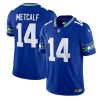 Men's Seattle Seahawks #14 DK Metcalf Royal Throwback Vapor F.U.S.E. Limited Stitched Football Jersey - Custom Name