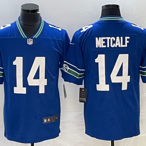 Men's Seattle Seahawks #14 DK Metcalf Royal Vapor Untouchable Limited Stitched Football Jersey - Custom Name