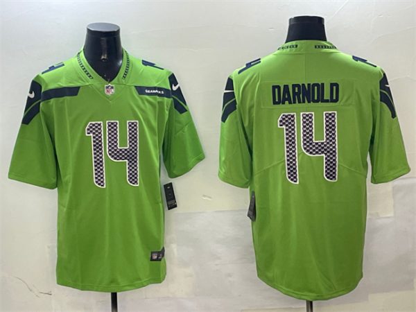 Men's Seattle Seahawks #14 Sam Darnold Green 2025 Vapor Limited Stitched Football Jersey - Custom Name