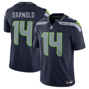 Men's Seattle Seahawks #14 Sam Darnold Navy 2024 F.U.S.E Vapor Limited Stitched Football Jersey - Custom Name