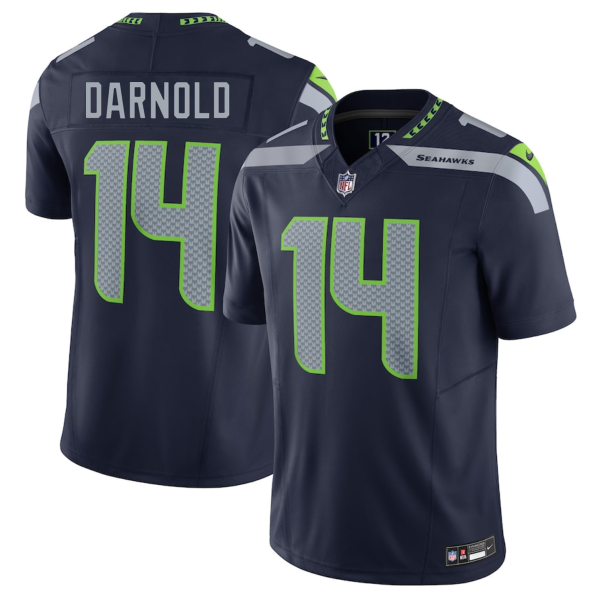 Men's Seattle Seahawks #14 Sam Darnold Navy 2024 F.U.S.E Vapor Limited Stitched Football Jersey - Custom Name