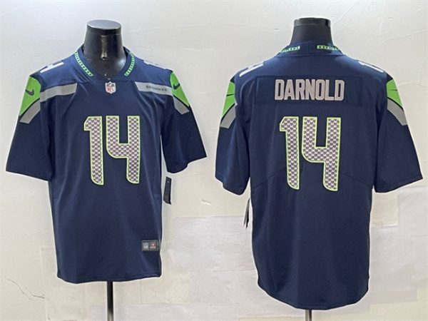 Men's Seattle Seahawks #14 Sam Darnold Navy 2025 Vapor Limited Stitched Football Jersey - Custom Name