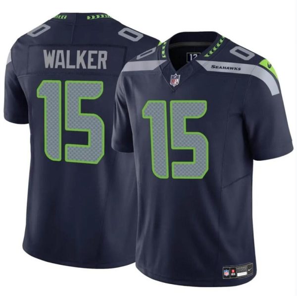 Men's Seattle Seahawks #15 P.J. Walker Navy 2024 F.U.S.E Vapor Limited Stitched Football Jersey - Custom Name