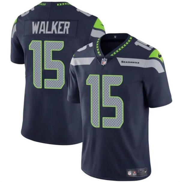 Men's Seattle Seahawks #15 P.J. Walker Navy Vapor Limited Stitched Football Jersey - Custom Name