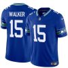 Men's Seattle Seahawks #15 P.J. Walker Royal 2024 F.U.S.E Throwback Vapor Limited Stitched Football Jersey - Custom Name