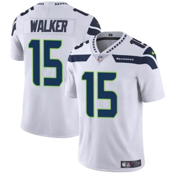 Men's Seattle Seahawks #15 P.J. Walker White Vapor Limited Stitched Football Jersey - Custom Name