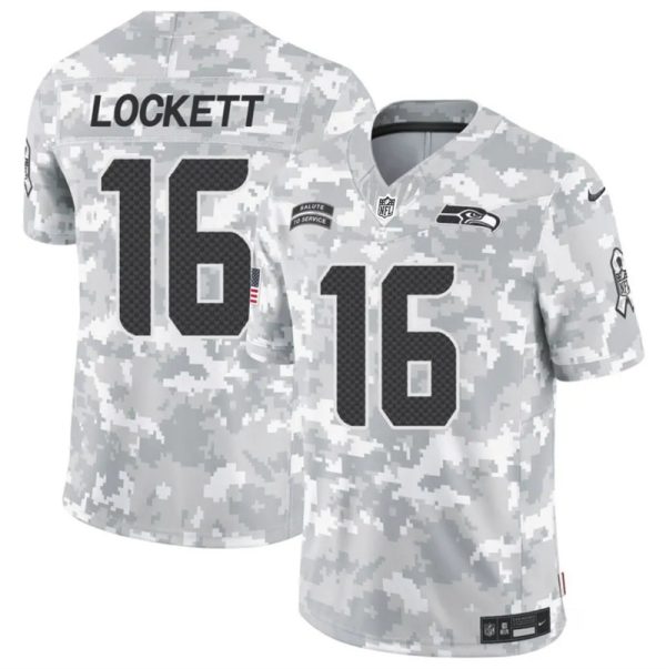 Men's Seattle Seahawks #16 Tyler Lockett 2024 F.U.S.E Arctic Camo Salute to Service Limited Stitched Football Jersey - Custom Name