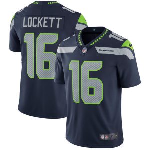 Men's Seattle Seahawks #16 Tyler Lockett College Navy Vapor Untouchable Limited Stitched NFL Jersey - Custom Name