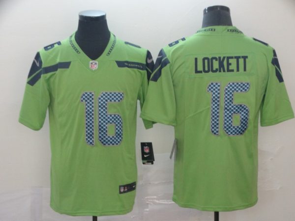 Men's Seattle Seahawks #16 Tyler Lockett Green Vapor Untouchable Limited Stitched NFL Jersey - Custom Name