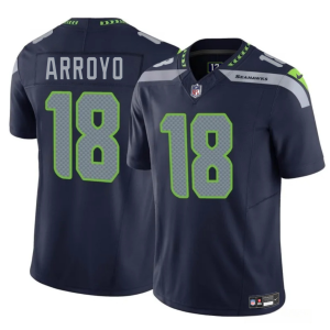 Men's Seattle Seahawks #18 Elijah Arroyo Navy 2025 Draft F.U.S.E Vapor Limited Stitched Football Jersey - Custom Name