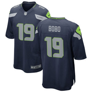 Men's Seattle Seahawks #19 Jake Bobo Navy Stitched Game Jersey - Custom Name