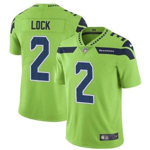 Men's Seattle Seahawks #2 Drew Lock Green Vapor Untouchable Limited Stitched Jersey - Custom Name