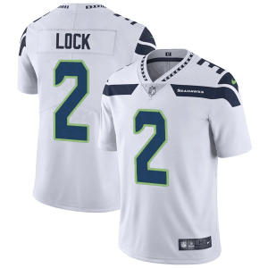 Men's Seattle Seahawks #2 Drew Lock White Vapor Untouchable Limited Stitched Jersey - Custom Name
